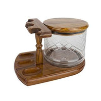 3 Pipe Wood Stand & Jar (Teak)